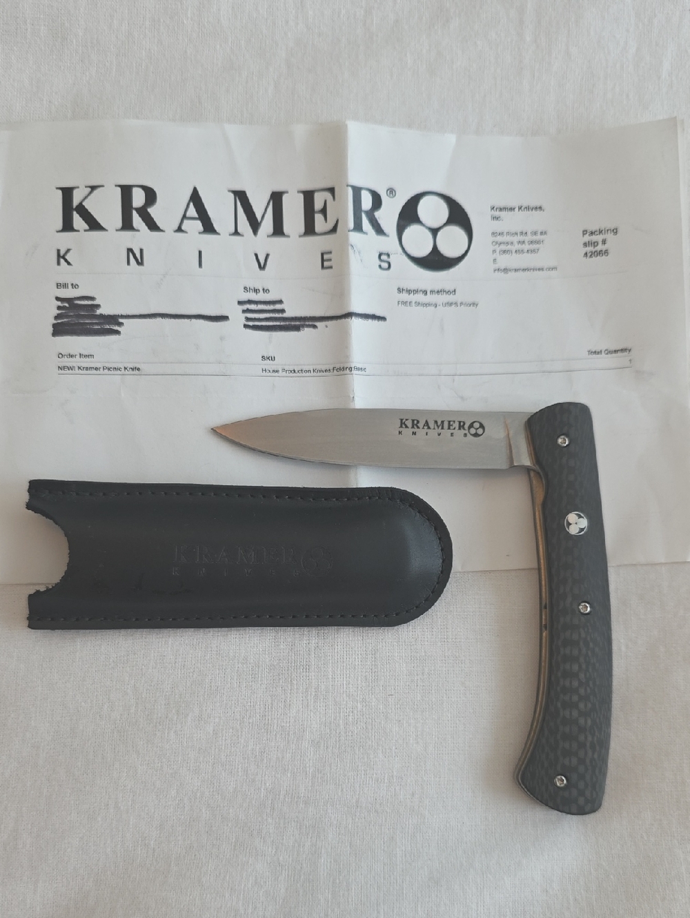 Bob Kramer Knives Chef's Picnic Knife, Carbon Fiber, NIB